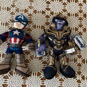 2 NWT Good Stuff Marvel Avengers Plush Captain America & Thanos